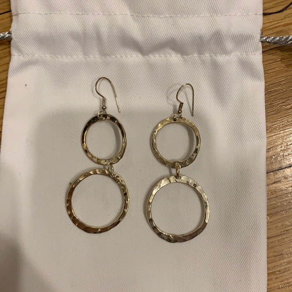 Pounded sterling silver earrings